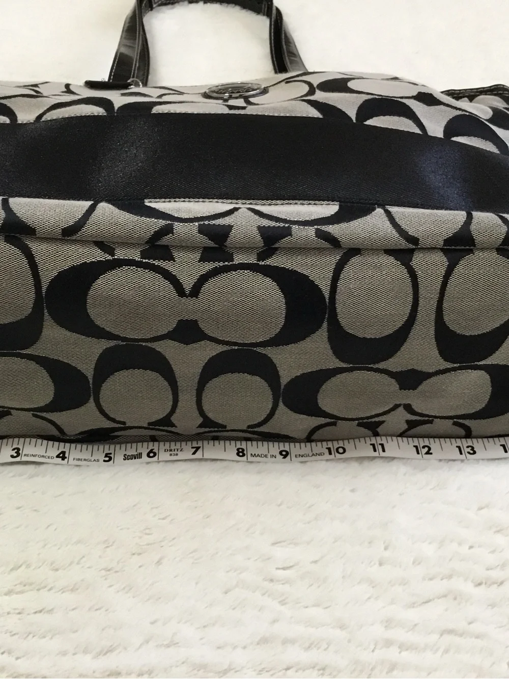 Coach COACH Signature Stripe Jacquard Diaper Baby Bag Tote Purse F19202
